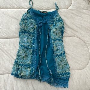 COPY - Blue lace top y2k